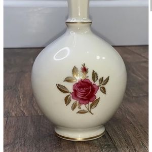 Host pick Lenox Bud Vase, 8", Rhodora Pink Rose Design Ivory